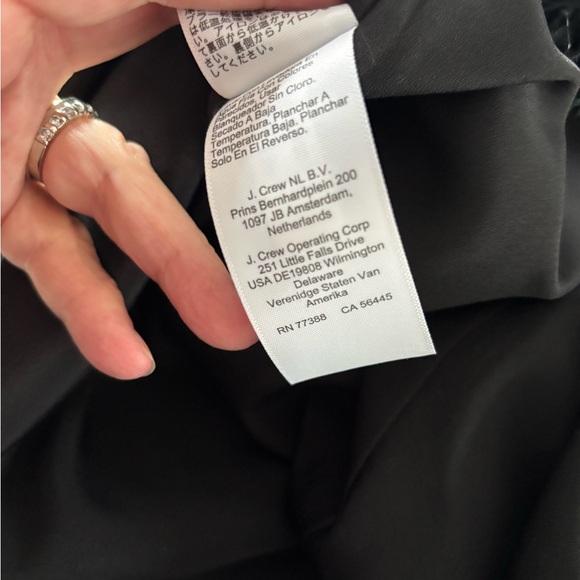 J. Crew Collection with Custom MARABOU FEATHER TRIM Black Duchesse Satin Dress - Picture 11 of 14